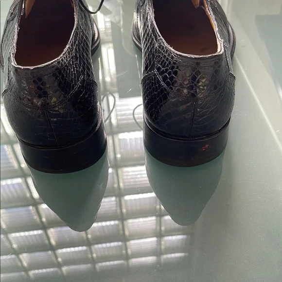 Mezlan Black Crocodile Leather Men's Shoes - Picture 4 of 10